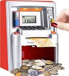 Canadian Dollars ATM Piggy Bank for Kids with Coins Identification, Electronic Digital Coin Savings Money Bank Machine Box with Code Password