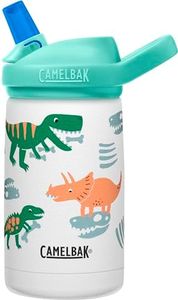 CamelBak Eddy+ Kids Water Bottle with Straw, Insulated Stainless Steel - Leak-Proof When Closed, 12oz, Dino Bones