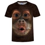 Home Furnishing Decoration, 1PC Funny Monkey T-shirt Big Face Cartoon Digital Printing Clothes Comfortable And Breathable Short Sleeve Creative Gift For Man(XL) Suitable For Home Office Table