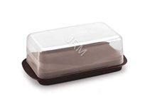 JRM's Plastic Butter Dish with Lid, Butter Keeper (Coffee)