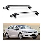 Cross Bars Aluminum Compatible with Honda Civic 2011-2014 for Car Roof Rack with Lock Cargo Carrier, Silver