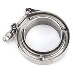 2.25” v Band Flange + Exhaust Clamp Flange,2pcs Stainless Steel 2.25" V-Band Turbo Down Pipe Flange Kit clamp 2.25