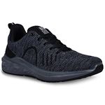 PARAGON PUK3502GS Men's Black Sports Shoes | Stylish Design, Comfortable Cushioned Insole, Lace up and Sturdy Grip | Ideal for Daily Runs, Walking, Gym and Sports