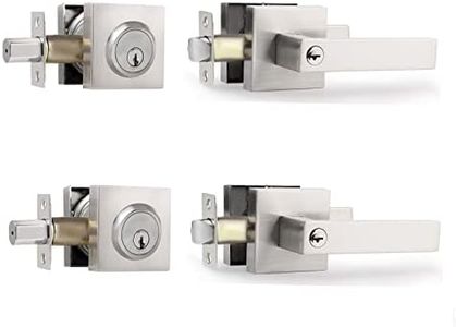 Cielsa Dawn Heavy Duty Key Lock Combination Lockset, Satin Nickel, 2-3/8-2-3/4-Inch Adjustable Backset Latch, Fits 1-3/8-1-3/4-Inch Doors