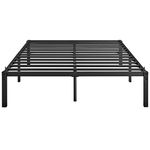 Yaheetech 36 cm 5ft King Metal Platform Bed Frame with Heavy Duty Steel Slat Support/Non-slip Mattress Foundation/No Box Spring Needed/Under-bed Storage Space Assembly/Black