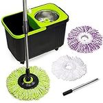 Simpli-Magic 79117 Spin Mop Cleaning Kit with Refills, Mop & Refills, Black/Green