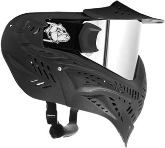 Maddog HK Army HSTL Paintball Airsoft Mask Goggle System | Replaceable Thermal Dual-Pane Anti Fog Lens | Adjustable Full-Face Safety Certified Protection - Black with Chrome Lens