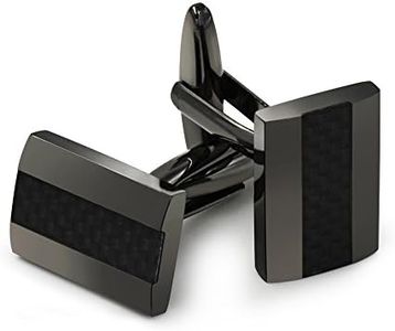 Mr.Van Handcrafted Carbon Fiber Cufflinks Rhodium Plated Cuff Links Set Business Christmas Gift