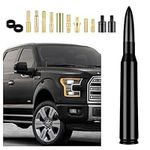 Car Bullet Antenna with Adapter & Washer,Car Accessories Exterior AM/FM Radio Antenna for Car Decorations and Signal Enhancement,Essential Truck Car Antenna Replacement (Black)