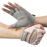 Navaris Women's Gym Gloves - Breathable, Sweat-Wicking Weight Lifting Gloves - Gym Accessories for Weightlifting Training, Workouts, Rowing, Fitness & Calisthenics - Pink, Size L