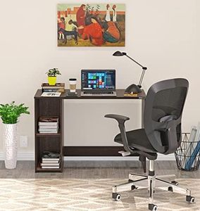 BLUEWUD Mallium Engineered Wood Study and Computer Laptop Table for Home or Office, WFH Desk with Storage Shelves for Adults Kids Students Home Office Furniture (Wenge)