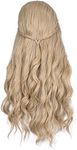 morvally Long Blonde Wavy Synthetic