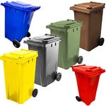 STORM TRADING GROUP Wheelie Bins Outdoor Trash, Garden, Recycling Household Size Standard Bins 240L Colours Grey, Yellow, Blue, Green, Brown & Red Complete With Lids & Wheels (Yellow)