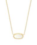 Kendra Scott Elisa Pendant Necklace for Women, Fashion Jewelry, 14k Gold-Plated, White Opal