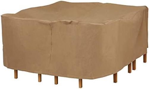 Duck Covers ETS07676 Essential Waterproof 76" Square Table and Chair Cover Outdoor Table Cloth Latte