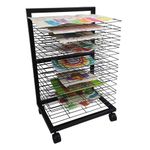 Tongmo Art Drying Rack - Multi-functional Art Storage Rack with Wheels, 19 Removable Shelves for Classroom and Art Studio Use, Ideal for Paint Drying