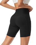 Promover Womens Sports Shorts Biker Yoga Shorts Running Pants High Waisted Leggings with Pockets Tummy Control Compression Shorts Non See Through Workout Cycling Summer Hot Pants