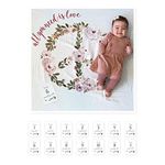 lulujo Baby’s First Year Milestone Blanket and Card Set | 40in x 40in (All You Need is Love)