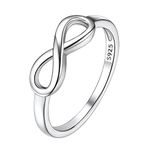 Suplight 925 Sterling Silver Infinity Rings for Women Girls Dainty Engagement Promise Rings Size 4