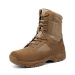 NORTIV 8 Men's Military Tactical Work Boots Hiking Motorcycle Combat Boots, Brown, 10