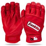 Franklin Sports MLB Baseball Batting Gloves - Natural II Batting Gloves for Baseball + Softball - Adult + Youth Batting Glove Pairs - Red - Adult Large