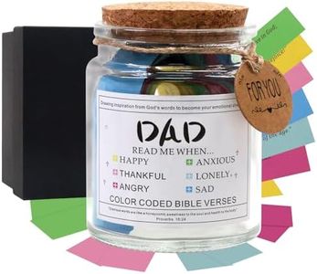 Bible Verses Jar for Dad, 108 Prayer Scripture Cards with 6 Emotions, Christian Faith Prayer Jar, Fathers Day Birthday Gifts from Daughter & Son, Thank You & Heartfelt Religious Presents