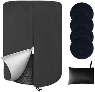 MIYIMORE Large Tire Cover for Seasonal Storage,33" Tire Cover Diameter,Waterproof Dust-Proof High-Strength 420D Tire Cover,Universal Indoor Outdoor (Holding 4 Tires Stacking,Black)