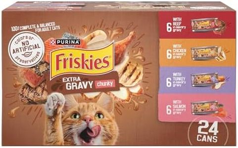 Purina Friskies Gravy Wet Cat Food Variety Pack, Extra Gravy Chunky - (Pack of 24) 5.5 oz. Cans