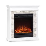Klarstein Nevis Peak electric fireplace - electric fireplace with 1800 W heating power, electric fireplace with LED flame illusion, switchable heating function, weekly timer, including remote control