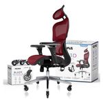 NOUHAUS Ergo3D Ergonomic Office Chair - Rolling Desk Chair with 3D Adjustable Armrest, 3D Lumbar Support and Blade Wheels - Mesh Computer Chair, Gaming Chairs, Executive Swivel Chair (Burgundy)