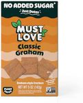 Must Love Classic Graham - 2 Pack - No Added Sugar, Sweetened with Dates - Great for Pie Crust, Mini S'mores, Cheese Boards - Simple Ingredients, Vegan, Plant-Based - Just Sweet Enough Healthy Snacking for Whole Family.