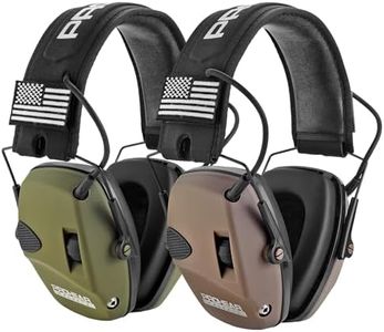 PROHEAR 2 Pack Electronic Ear Protection for Shooting with 4X Sound Amplification, Gun Range Hearing Protection Muffs, NRR 23dB Noise Reduction Headphones for Hunting, Green and Brown
