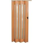 INMOZATA Folding Door PVC Plastic Internal Doors Sliding Concertina Door Panel Divider (Natural, Thickness 10mm)