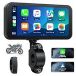 LAMTTO Carplay Screen for Motorcycle 6.25 inch Touch Screen, Wireless A-pple Car Play & Android Auto with Design Mount Supports Navigation/Voice Assistant