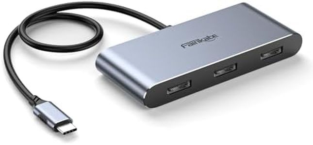 fairikabe USB C Hub with 3X DisplayPort 1.4 Triple Monitor 4K@60Hz, USBC to DisplayPort Splitter MST Hub for Windows Only, Compatible with Thunderbolt 4, USB4