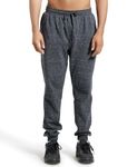 Jockey Men's Relaxed Fit Joggers (AM02-0103-BLSML_Black Snow Melange_Small)