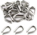 PHITUODA M5 Stainless Steel Thimble for 5/32" - 3/16" Dia Wire Rope Cable Thimbles Rigging-20pcs