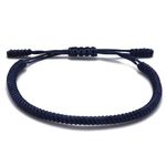 LUCKY BUDDHIST Handmade Bracelet + Buddhist Gift! Tibetan Good Luck String Armband. For Women, Men, Teens. Adjustable Size! Friendship present. Handcrafted rope woven chakra wristband | Dark Blue