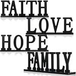 4 Pieces Love Faith Hope Family Woo