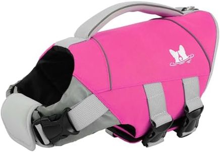 IECOii XXL Dog Life Jacket, Dog Life Vests for Boating, High Buoyancy Dogs Swimming Float Vest Lightweight, Large Pet Lifesaver with Lift Handle and High Visibility for Golden Retriever, 2XL, Rosered