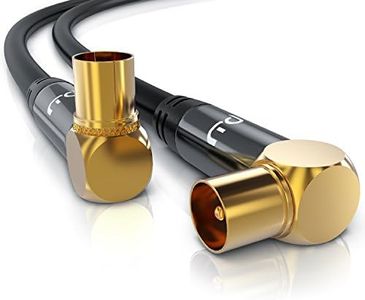 CSL-Computer 1,5m 135dB Cavo Antenna Maschio Femmina a Gomito 90 Gradi - HD 75 Ohm - Serie Premium - DVB-T und DVB-T2, Radio - Robusto - Resistenza 135dB - Isolamento e schermato a 4 Strati - Nero
