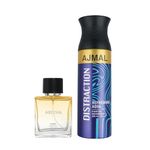 AJMAL Unisex Aretha Edp For Women 100Ml & Distraction Citrus Spray Deodorant For Men & Women 200Ml Combo Pack Of 2 (Total 300Ml)