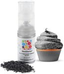 Blacksherbet Black Edible Glitter Spray, (10g) | Perfect for Cakes, Cookies, Cocktails, Drinks, Chocolate, Strawberries. Food Grade Glitter & Dusts. Kosher