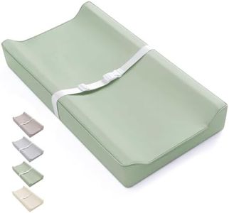 Blissful Diary Vegan Leather Baby Changing Pad with Waterproof & Wipe-Clean PU Cover, Standard Size Cozy Diaper Changing Pad for Dresser and Table, Light Green