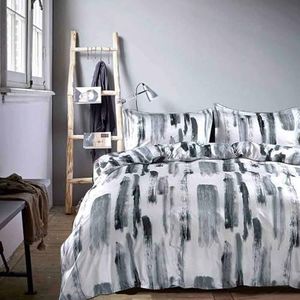 Faincy Art White and Gray Duvet Cover King Size - Abstract Printed Pattern Microfiber Comforter Quilt Bedding Cover Set - 3 Pcs 90 x 104 Soft, Luxury Modern Style for Women Men, Grey