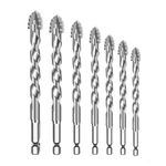 Serplex® Masonry Drill Bit Set 7-Piece Set (3/4/5/6/8/10/12mm) Concrete Drill Bit Set for Glass/Brick/Plastic/Wood/Tile/Etc, Industrial Strength Carbide Drill Bits Tip High-Strength Twist Drill Bit