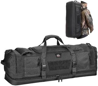 KEMIMOTO Hunting Duffel Bag- 78L Large Capacity Tactical Gear Bags Storage Cases for Hunters Travel Hiking Fishing Camping, Multi Pocket Design, Black Backpackable