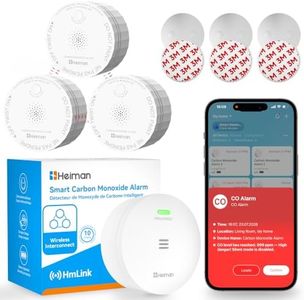 Heiman Smart Carbon Monoxide Detectors,3-Pack, with WiFi Gateway Sets, C1-R | Battery-Operated CO Alarm, No Wiring, One Sound, All Sound, CO Detector for Home, Dorm, Apartment, Rental, Garage, Bedroom