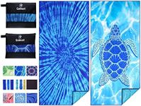 2 Pack Lightweight Thin Beach Towel Oversized 71"x32" Big Extra Large Microfiber Sand Free Towels Quick Dry for Swim Travel Camping Sports Beach Accessories Vacation Essential Gift