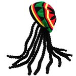 Rasta Hat with Dread lock Like Long Black Hair - Rasta Wig With Cap Costume Accessory